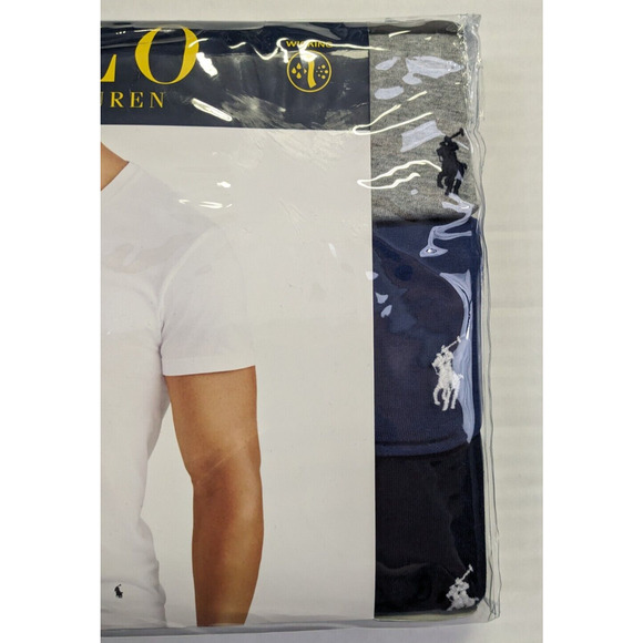Polo Ralph Lauren 3 Pack Shirts Size Small Classic Fit V Neck Gray Blue - Picture 2 of 5